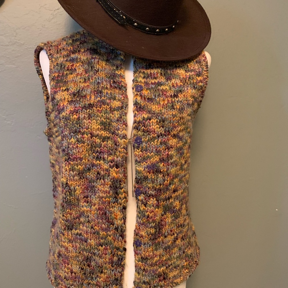 TALBOTS woven knit multicolor vest